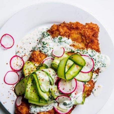 Chicken Milanesa with Maggi Ranch Sauce