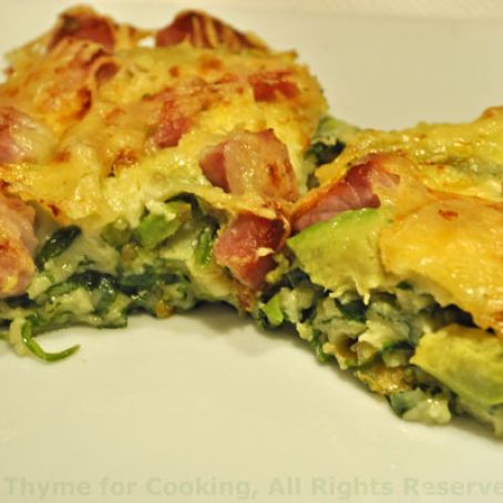 Ham, Spinach and Avocado Clafoutis