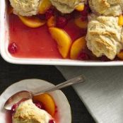 Peach and Raspberry Cobbler