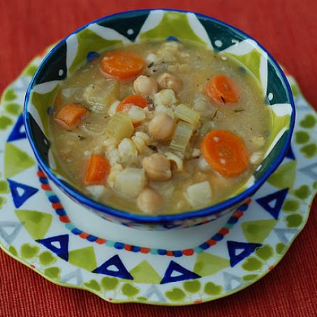 Slow Cooker Get-Well-Quick Ancient Wheat Chickpea Soup