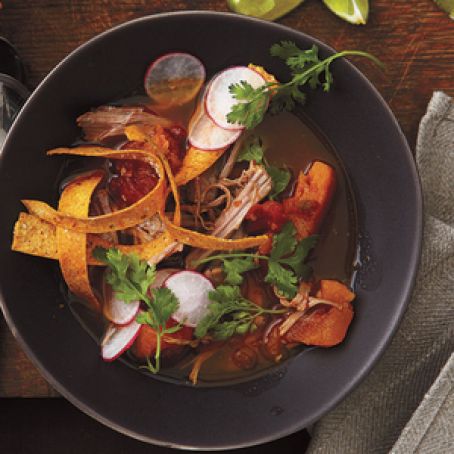 Slow-Cooker Tortilla Soup with Pork & Squash