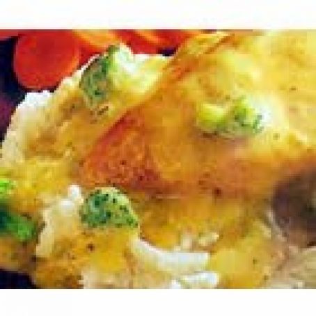 Cheddar Broccoli Chicken and Mashed Potatoes