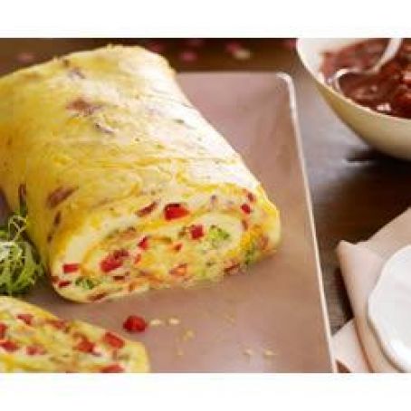 Bacon Omelette Roll with Salsa