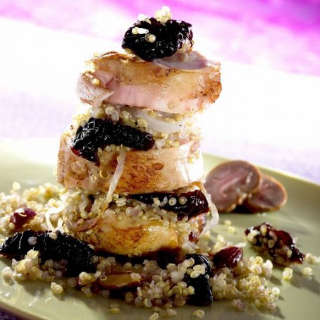 Rabbit with Prunes, Hazelnuts and Quinoa