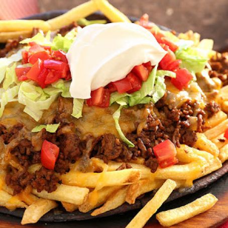 Fully Loaded Cheesy Taco Fries