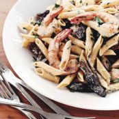 Penne with Shrimp and Morel Mushrooms