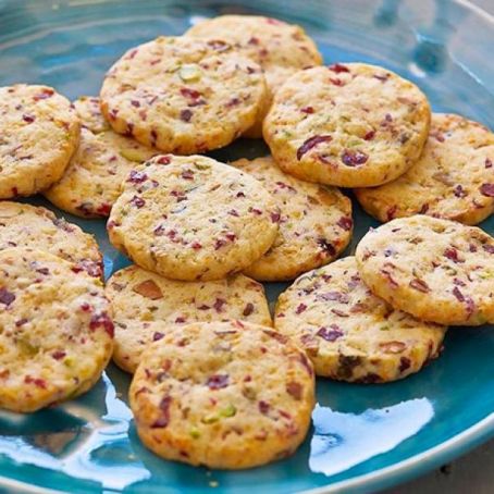 Cheddar, Cranberry and Pistachio Cookies