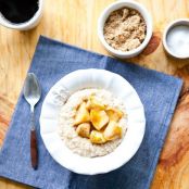 Steel-Cut Oats with Maple-Roasted Apples and Cheddar