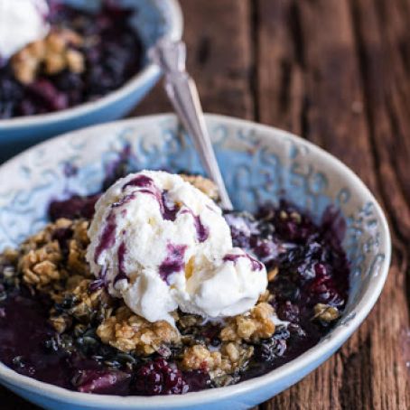 Triple Berry Kahlua Crisp with Double the Crumble