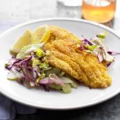 Quick and Easy Crisp Catfish with Apple-Celery Slaw