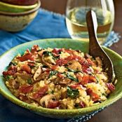 Bacon and Wild Mushroom Risotto with Baby Spinach (Cooking Light)