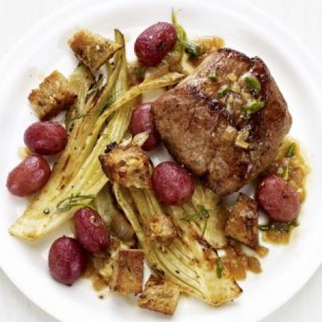 Tuscan Pork with Fennel and Grapes