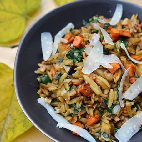 Orzo with Caramelized Fall Vegetables