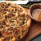 Easy No-Knead Olive-Rosemary Focaccia With Pistachios