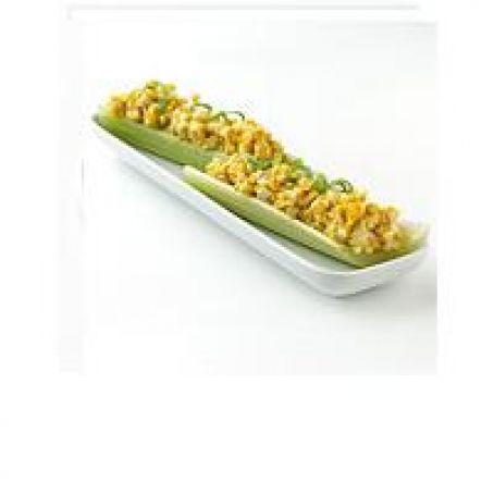 Curried Deviled Egg Celery Sticks