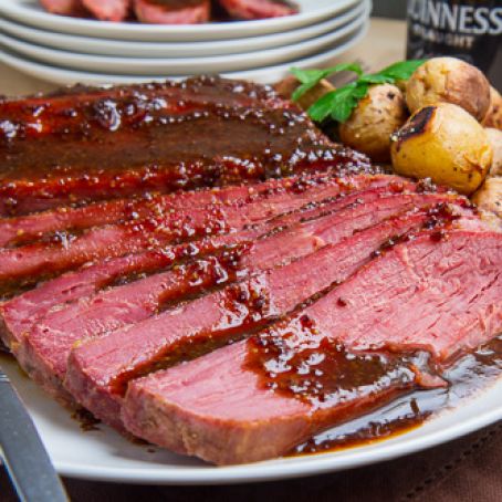 Glazed Corned Beef With Roasted Onions