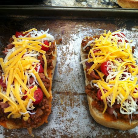 Cheeseburger Pizza on French Bread