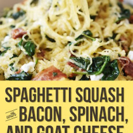 Spaghettie Squash with Bacon, Spinach & Goat Cheese
