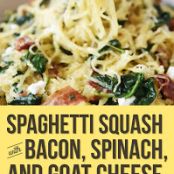 Spaghettie Squash with Bacon, Spinach & Goat Cheese