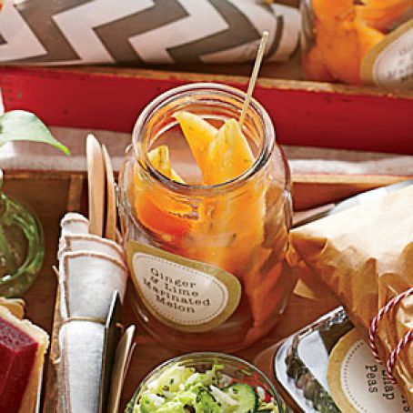 Ginger and Lime Marinated Melon