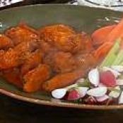 Buffalo-Style Wings with Emeril's Wing Sauce, Seasoned Fries and Crudite with a Blue Cheese Dressing