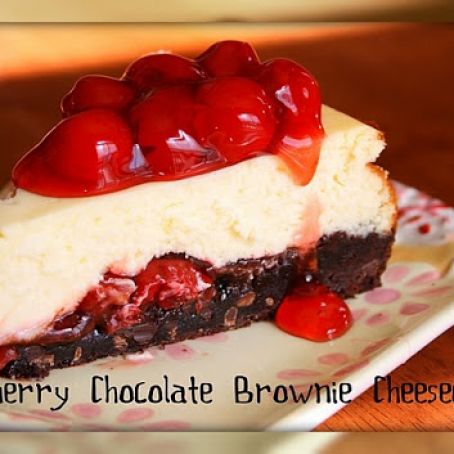 CHERRY CHOCOLATE BROWNIE CHEESECAKE