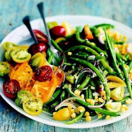 Tomato, Corn & Greenbean Salad