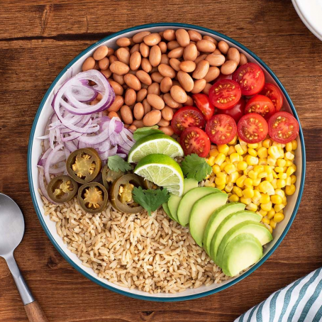  Vegetarian Rainbow Burrito Bowl