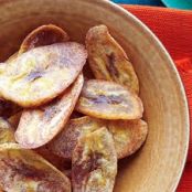 Baked plantain chips