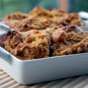 spiced maple pumpkin bread pudding