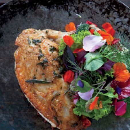 Chicken with Mesclum Salad and Passion Fruit Vinaigrette