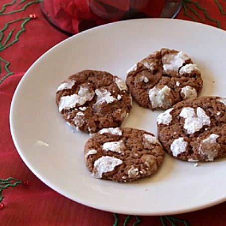 Chocolate Mint Snow-Top Cookies