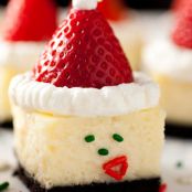 with a sprinkle of fancy Santa Hat Cheesecake Bites