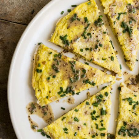 Onion Frittata with Sherry Vinegar Sauce
