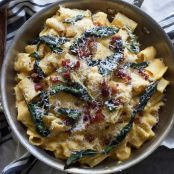 Creamy Butternut Rigatoni with Pancetta and Brown Butter Fried Sage