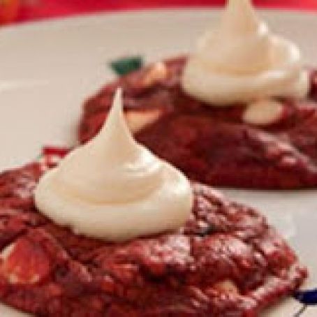Snowcapped Red Velvet Cookies