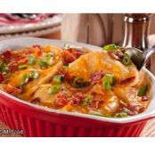 Cheesy Bacon Pierogi Bake