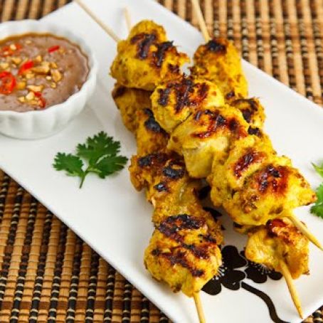 BREAST****Chicken Satays with Spicy Peanut Dipping Sauce