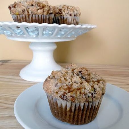 Pumpkin and Cream Cheese Muffins with Pecan Streusel Topping