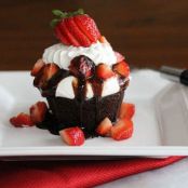 Strawberry Shortcake Brownie Cupcakes