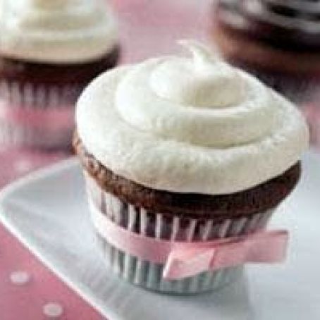 Chocolate Cupcakes with White Truffle Frosting