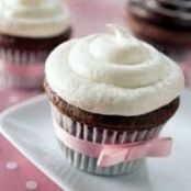 Chocolate Cupcakes with White Truffle Frosting