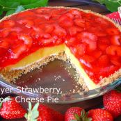 3-LAYER STRAWBERRY LEMON CHEESE PIE