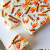 Candy Corn Pretzel Fudge