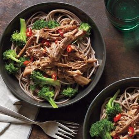 Slow-Cooker Asian Pork With Noodles and Broccoli