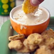 Deep-Fried Pickles with Honey-Mustard Dipping Sauce