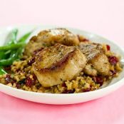 Pork Tenderloin Medallions with Brown Rice, Sage and Walnuts