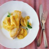 Halibut with Braised, Sliced Artichokes and Lemons