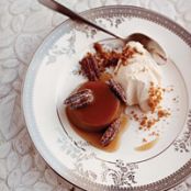 Maple Custards with Sugared Pecans