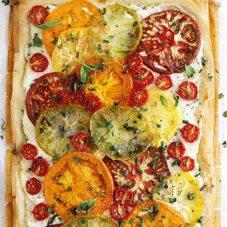 Tomato Ricotta Phyllo Tart
